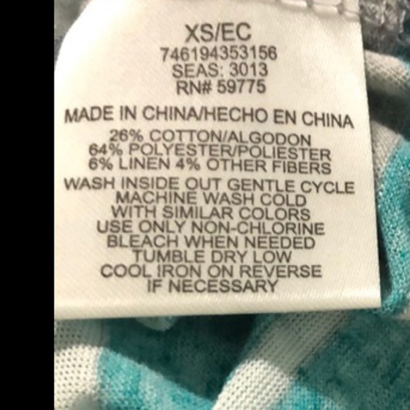 New top Short sleeve crop top blue gray white striped metallic thread nwt jr xs - Picture 7 of 9